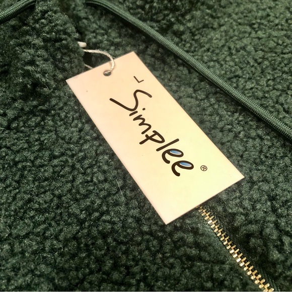 Simplee long pullover large green hooded sweatshirt - Picture 2 of 8